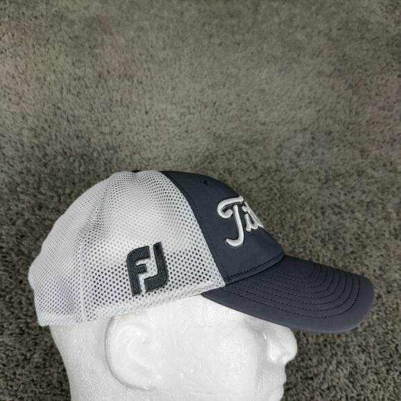 Titleist Hat Cap Snap Back Mens One Size Gray White Mesh Trucker Golf Pro V1 - Picture 5 of 11